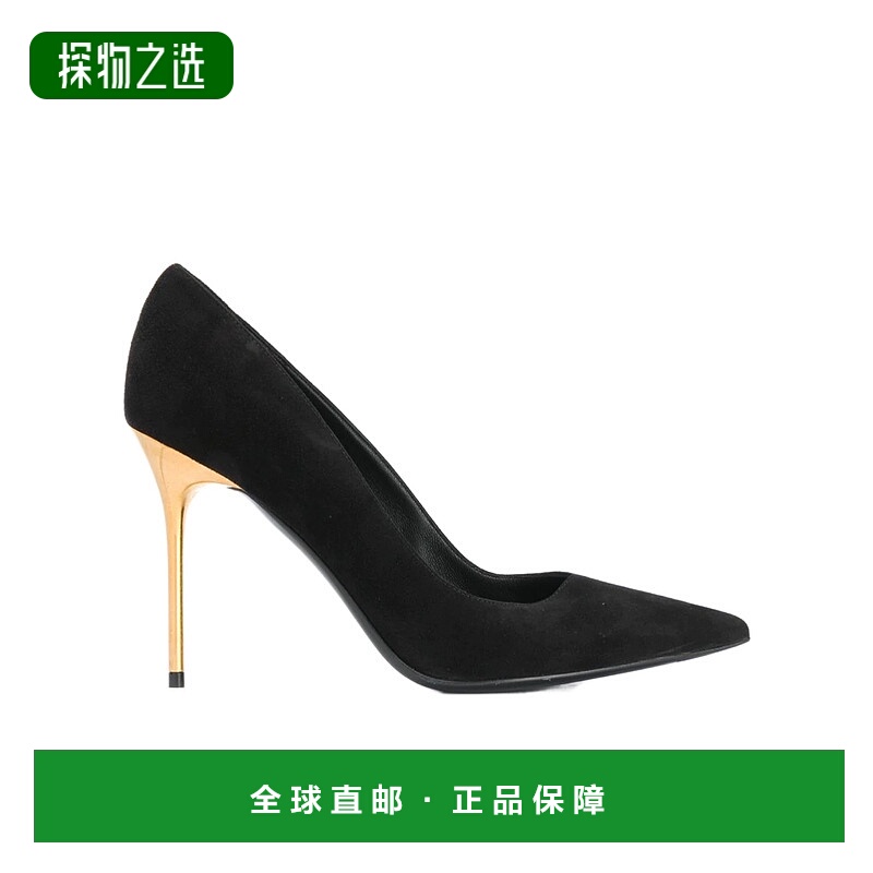 香港直邮Balmain 尖头绒面皮高跟鞋 UN1C517LCAM