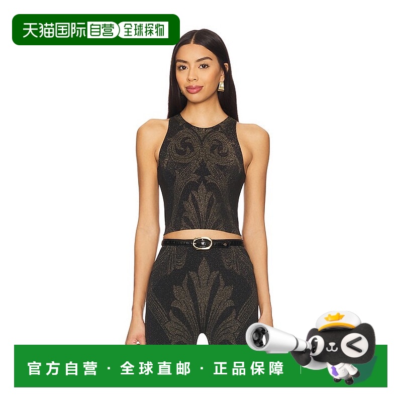 1h可退 香港直邮Wolford 女士 X Etro 金属感提花短款上衣 57174