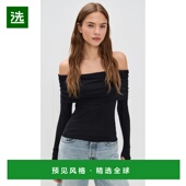 black黑色 1h可退 舒适时 女士 羊绒露肩上衣 香港直邮enza costa