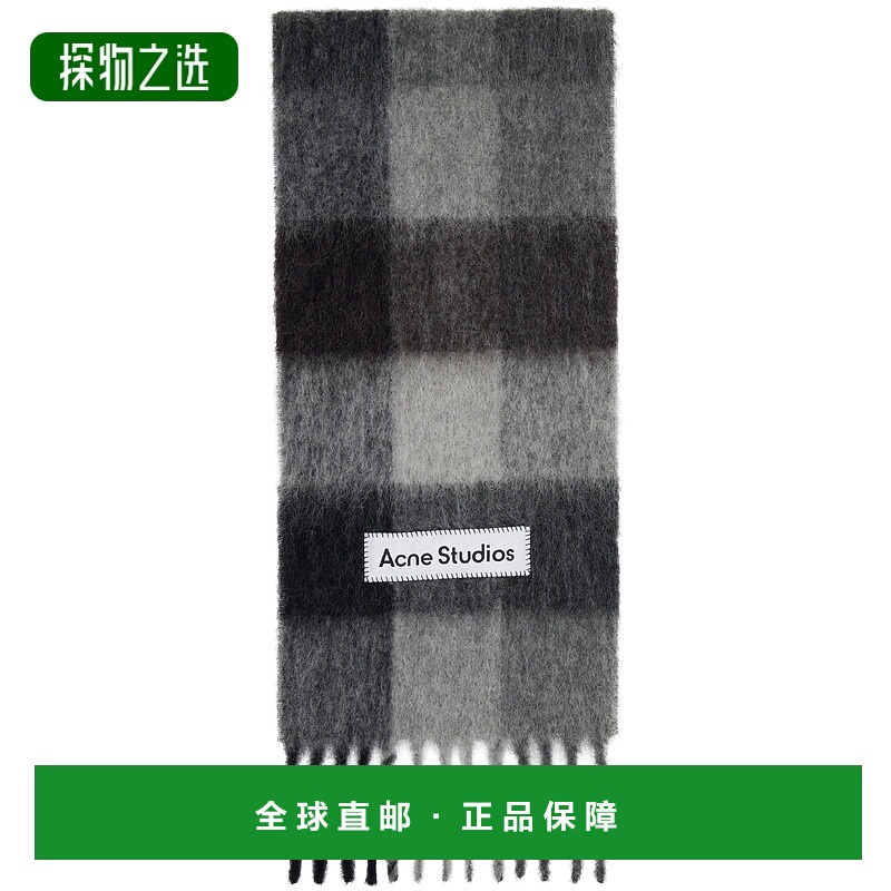 香港直邮Acne Studios 艾克妮 男士 灰色 Mohair Checked 围巾 CA