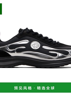 1h可退 香港直邮Casablanca 男士 黑色 & 银色 Stade 运动鞋 AAW2