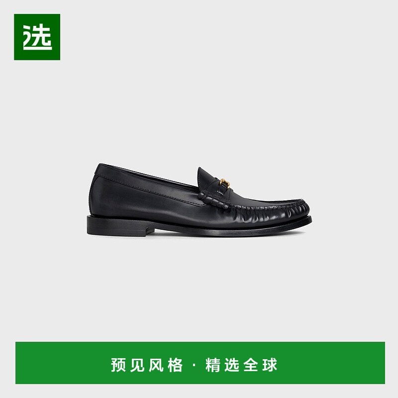 欧洲直邮CELINE赛琳LUCOTRIOMPHE抛光牛皮革乐福鞋皮鞋厚底一脚蹬