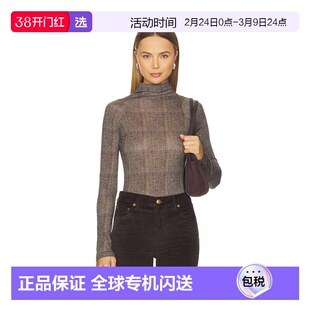 1h可退 香港直邮rag bone 瑞格布恩 女士 Shaw 拼接高领T恤 RE2A2