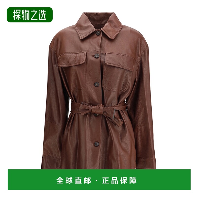 香港直邮Brunello Cucinelli 长袖皮夹克 MPMUL7453P