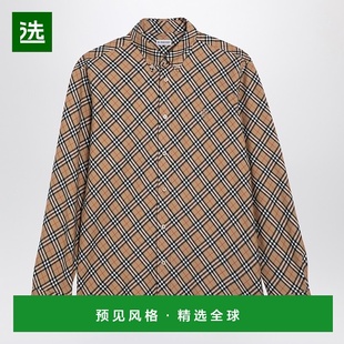 浅褐色领尖带扣式 1h可退 男士 巴宝莉 格纹图案 香港直邮Burberry