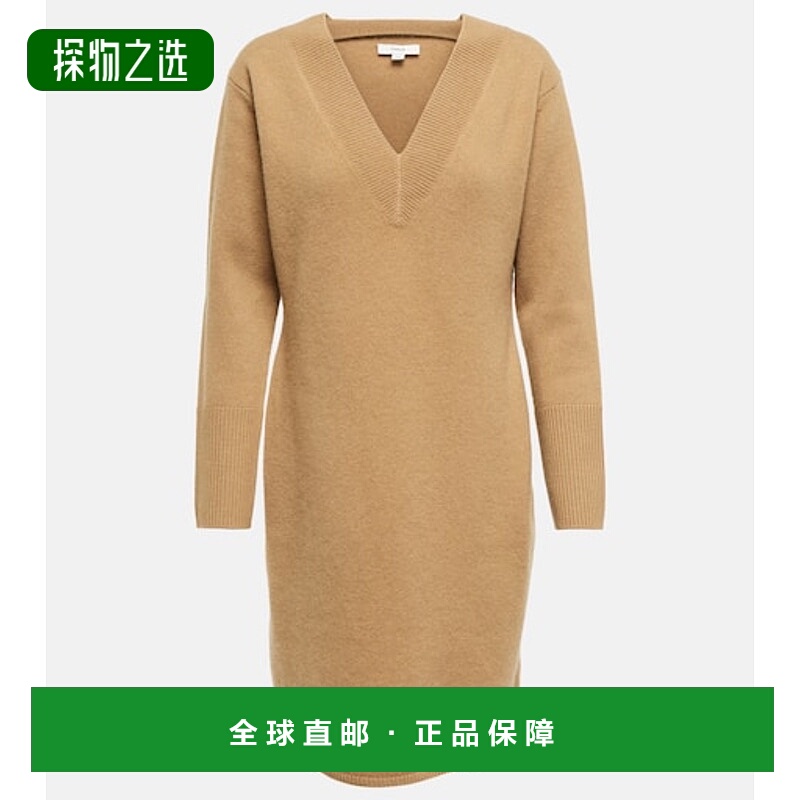 1h可退 香港直邮VINCE 女士 羊毛羊绒连衣裙 beige米色 舒适时尚