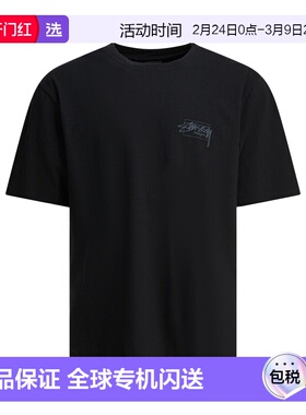 1h可退 香港直邮Stussy 斯图西 男士 黑色棉质T恤 1905079BLAC