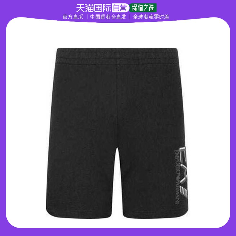 香港直邮emporio armani 男士黑色logo短裤 3gps潮流阿玛尼字母