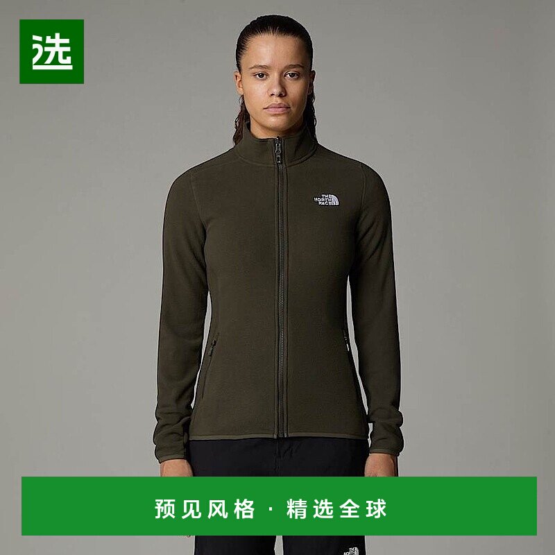 欧洲直邮北面女士 100 Glacier 全拉链羊毛夹克TheNorthFace