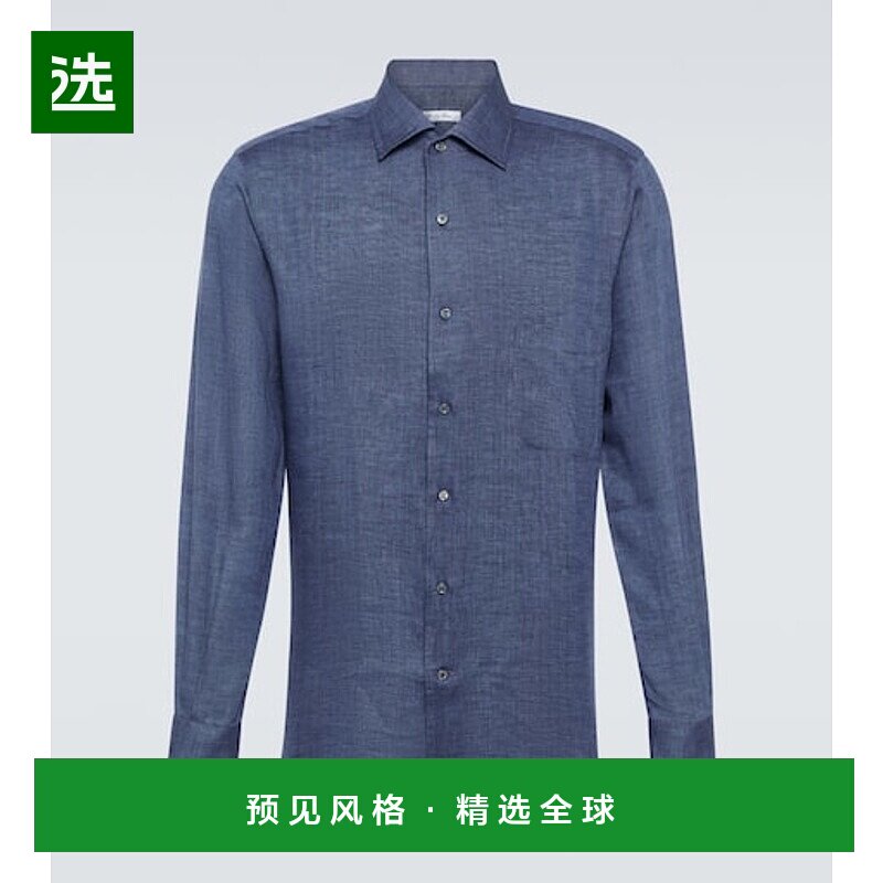 1h可退 香港直邮Loro Piana 诺悠翩雅 男士 André 亚麻衬衫