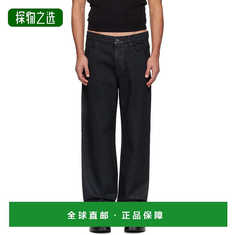 香港直邮Marine Serre 男士 黑色 Moon Waxed Denim Straight 牛