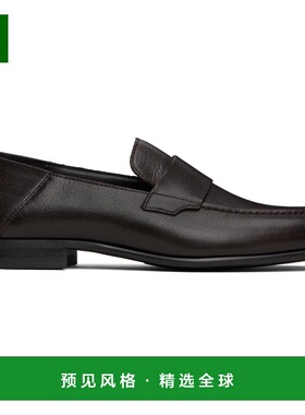 香港直邮BOSS 波士 男士 棕色 Tumbled Leather Penny 乐福鞋 505