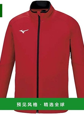 美津浓TEAMLINE拉链款立领运动夹克32MC1160中国红/黑M