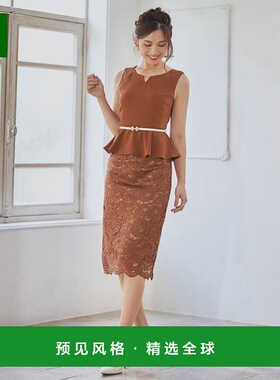【日本直邮】dress+女士连衣裙蕾丝礼服时尚百搭显瘦减龄感连衣裙