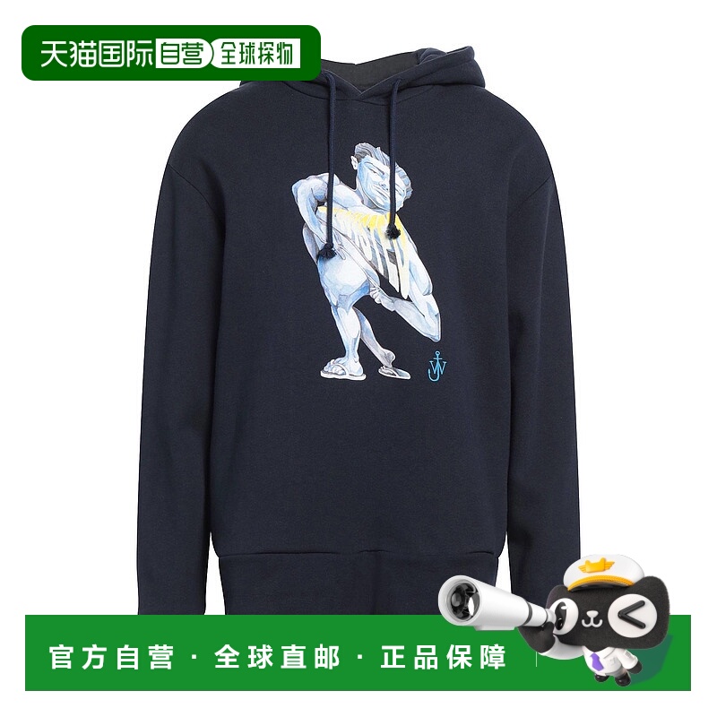 1h可退 香港直邮J.W. Anderson 男士 连帽卫衣 blue蓝色 舒适时尚