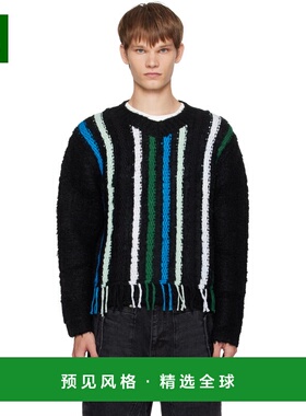 1h可退 香港直邮Andersson Bell 男士 黑色 V-Neck Reverse Strip