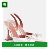 香港直邮Amina Muaddi 1h可退 女士 Rosie 绸缎露跟浅口鞋