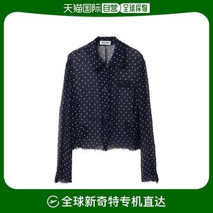 香港直邮Miu MK180713R3S232 99新未使用 波点长袖 衬衫 Miu