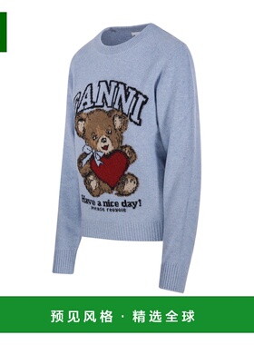 香港直邮GANNI 女士卫衣 A1070047646 SS2026 浅蓝色 Wool sweate