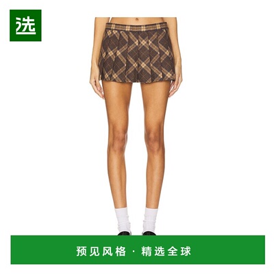1h可退 香港直邮Danielle Guizio 女士 Fairfield 格纹半身裙 H24