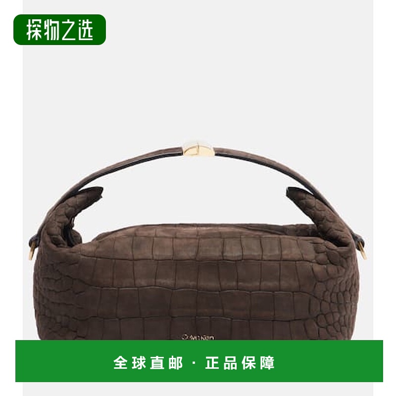 香港直邮calvin klein 女士 Andy 小号皮革肩包 brown棕色 舒适时