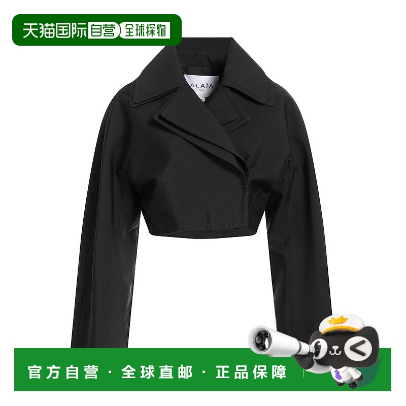 1h可退 香港直邮Alaïa 女士 双排扣大衣 black黑色 舒适时尚