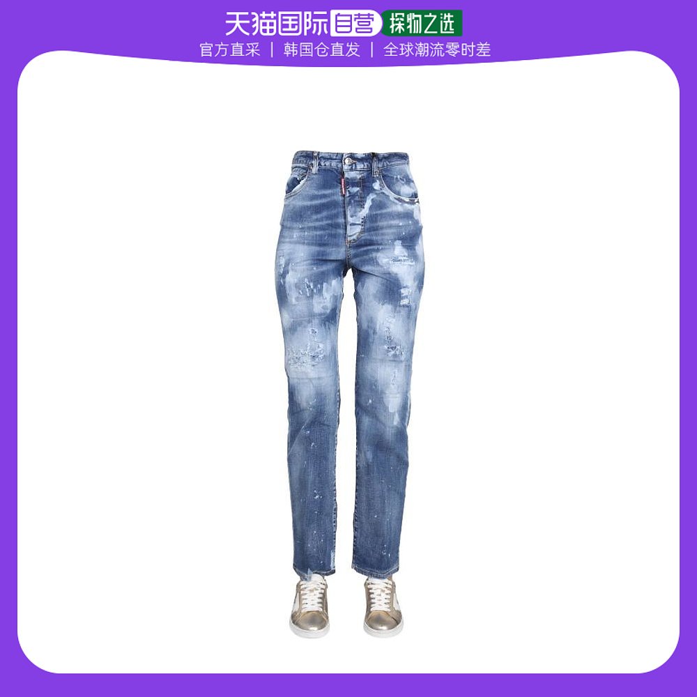 韩国直邮DSQUARED222FW牛仔直筒裤女S75LB0646 S30789470BLUE