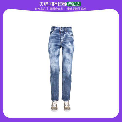 韩国直邮DSQUARED222FW牛仔直筒裤女S75LB0646 S30789470BLUE-封面