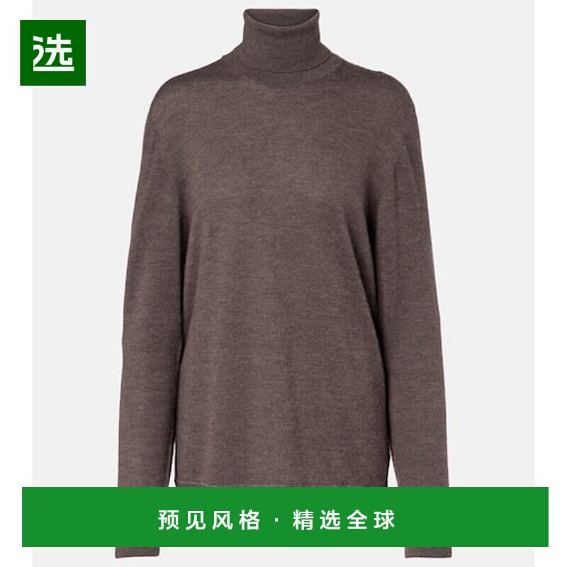 1h可退 香港直邮The Row 女士 Lizzy 羊绒高领毛衣 brown棕色 舒
