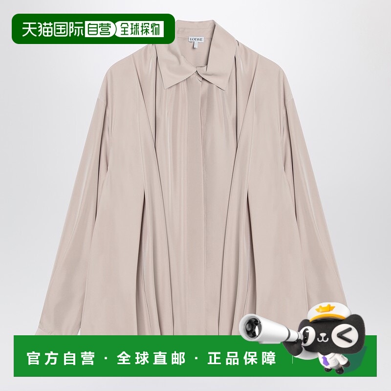 香港直邮LOEWE 罗意威 女士 浅粉色垂褶真丝衬衫 S540Y05XC7SI