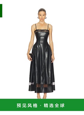 1h可退 香港直邮Weworewhat 女士 蕾丝拼接束腰中长连衣裙 WWD194