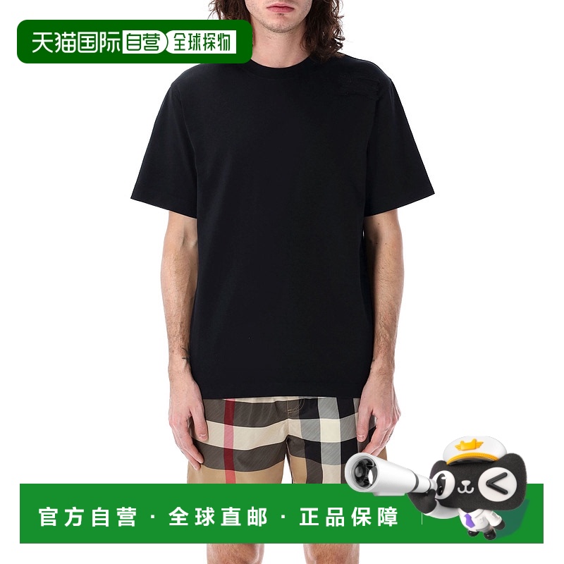 1h可退 香港直邮BURBERRY 男士T恤 8107459A1189 SS2025 黑色 Cot