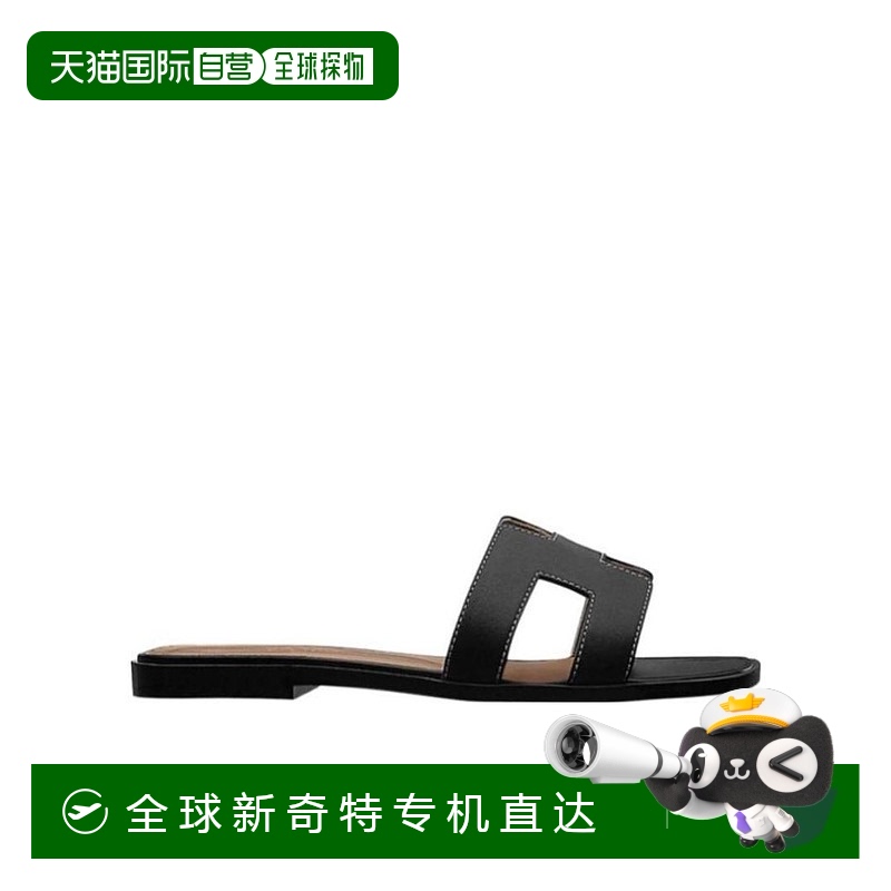 香港直邮Hermes Oran 平底拖鞋 H021056Z爱马仕牛皮夏季