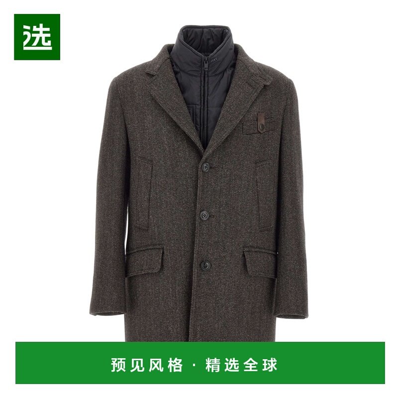 香港直邮FAY 男士大衣 NAM53510110XLRS800 AW2025 深棕色 人字纹,男装,毛呢大衣,淘宝优惠券,粉丝福利购,淘宝优惠卷