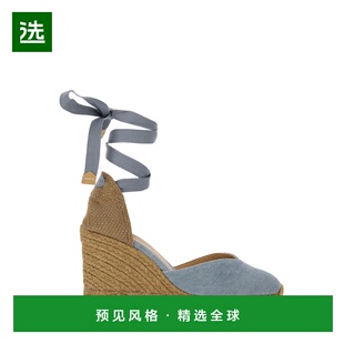 1h可退 香港直邮CastaÑer 女士 'Chiara' Closure 蓝色杏仁头踝带
