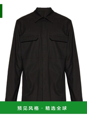 香港直邮RICK OWENS 男士衬衫 RU01F2291P09 SS2026 黑色 长袖衬