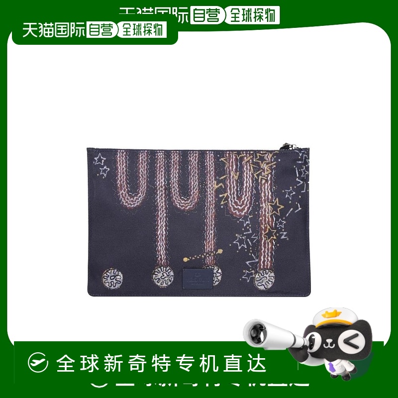 【99新未使用】香港直邮Valentino 藏蓝色图案印花手拿包 PY2P048