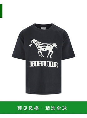 1h可退 香港直邮Rhude 男士 and Polos T恤黑色上衣 RHFW25TT0101