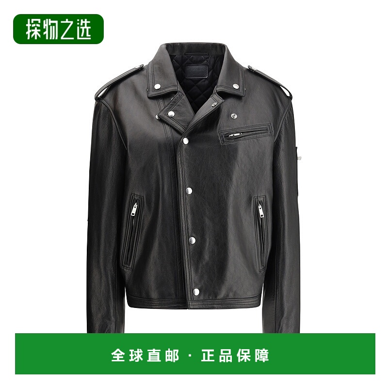 1h可退 香港直邮Prada 普拉达 女士 骑士皮革夹克 58A207SOOO11KD