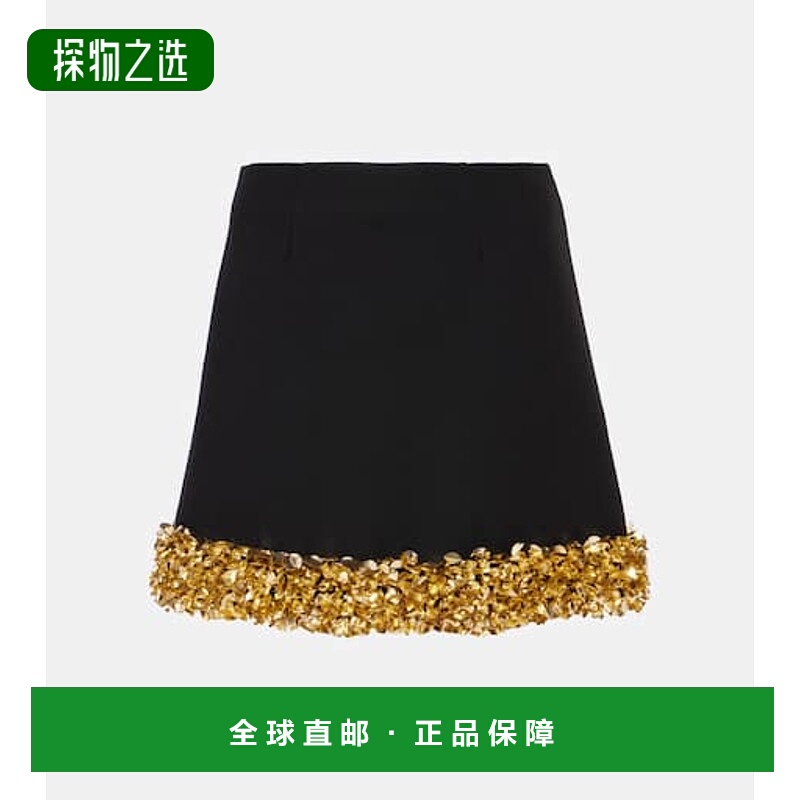 香港直邮Simkhai 女士 Dua 珠片迷你半身裙 black黑色 舒适时尚