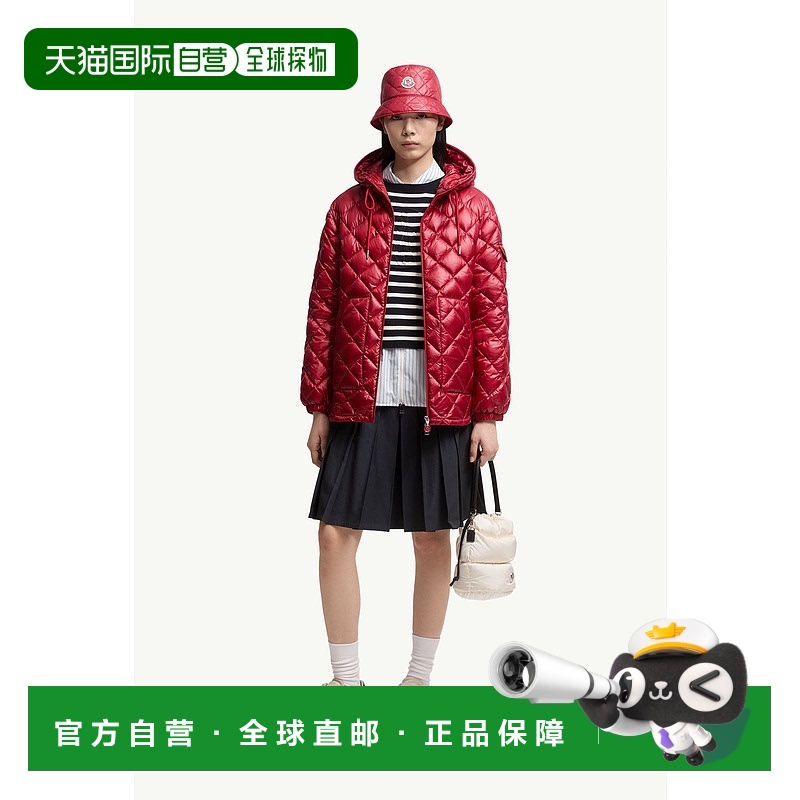 欧洲直邮MONCLER (2025) 带帽和钻石绗缝的短款羽绒服盟可睐