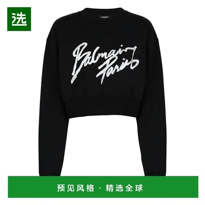 香港直邮BALMAIN 女士卫衣 GF1JO080BD41EAB SS2026 黑色 FELPE