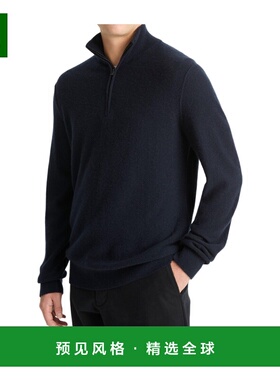 香港直邮VINCE 男士外套 M07836496A403 SS2025 黑色 长袖半拉链