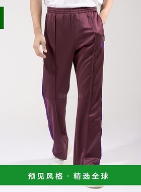 韩国直邮NEEDLES PolySmooth 酒红色微喇运动训练裤 男士运动裤 2