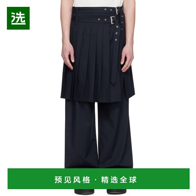 1h可退 香港直邮Charles Jeffrey Loverboy 男士 海军蓝 Wide Leg
