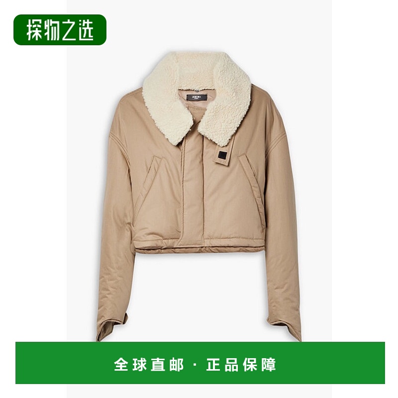 香港直邮AMIRI 女士 teddy fleece-trimmed 短款带里衬棉质夹克 P