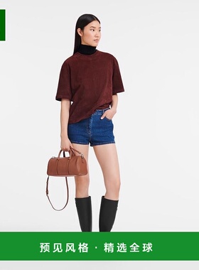 1h可退 欧洲直邮LONGCHAMP珑骧 Daylong系列中号女士棕褐色皮革手