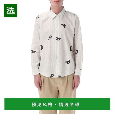 1h可退 香港直邮POP TRADING COMPANY 男士 LETTERS 流行款条纹衬