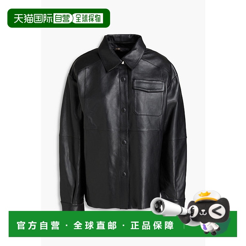 1h可退 香港直邮Maje 女士 皮革衬衫 MFPCM00504NOIR black黑色