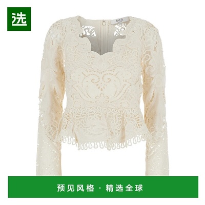 1h可退 香港直邮SEA 海洋 女士 'Gianna' 白色全幅蕾丝刺绣棉质上